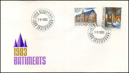 Luxembourg - FDC - Batiments 1983 - FDC