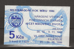 1986 MNH  Tschechoslowalei Booklet Mi 2847, Postfris** - Ungebraucht