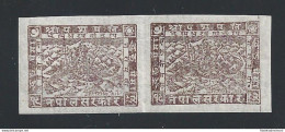 1941 NEPAL, SG N° 57  2 P. Bruno MH/* COPPIA NON DENTELLATA - Népal