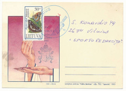 Mi 590 Solo Domestic Postcard - 24 June 1996 Vilnius EMS - Litauen