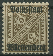 Württemberg Dienstmarken 1919 Mit Aufdruck 259 X Postfrisch WZ 1 - Nuevos