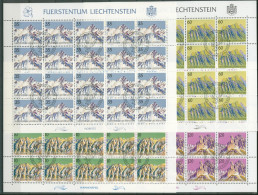 Liechtenstein 1990 Freimarken Berge Bogensatz 1000/03 Gestempelt (C16320) - Blocks & Sheetlets & Panes