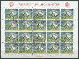 Liechtenstein 1991 Freimarken Berge 1023 Bogen Gestempelt (C16327) - Blocks & Sheetlets & Panes