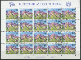 Liechtenstein 1992 Freimarken Berge 1038 Bogen Gestempelt (C16332) - Blocks & Sheetlets & Panes