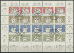 Liechtenstein 1998 Grußmarken 1173/76 ZD-Bogen Gestempelt (C16342) - Blocks & Sheetlets & Panes