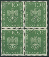 Bund 1953 50 Jahre Dt. Museum München 163 4er-Block Gestempelt, Kl. Fehler - Used Stamps