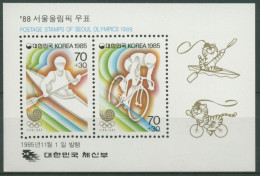 Korea (Süd) 1985 Olympiade Seoul: Kanu, Radfahren Block 508 Postfrisch (C30379) - Corée Du Sud