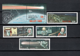Laos 1986 Space, Halley's Comet Set Of 7 + S/s MNH - Asia