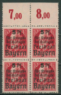 Bayern 1919 Hilfe Für Kriegsbeschädigte 171 A 4er-Block Oberrand Postfrisch - Mint