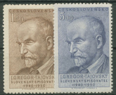 Tschechoslowakei 1950 Schriftsteller Josef Gregor-Tajovsky 636/37 Postfrisch - Nuovi