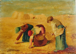 A. Rubin. Copie Ancienne Du Tableau "Les Glaneuses" De François Millet Sur Carton George Rowney London England - Olieverf