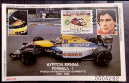 D1268. Cars - A Senna - Bolivia - MNH - 7,85 - Automobilismo