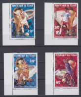 TCHAD 1998 FOOTBALL WORLD CUP 4 STAMPS SHEETLET S/SHEET AND 4 EPREUVE DE LUXE - 1998 – France