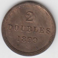 Guernsey Coin 2 Double 1899 - Condition Extra Fine - Guernsey