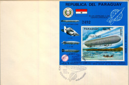 1975 PARAGUAY , PRIMER DIA , FIRST DAY , 75 ANIVERSARIO DEL PRIMER VUELO EN ZEPPELIN - Paraguay