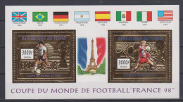 TCHAD 1998 FOOTBALL WORLD CUP GOLDEN S/SHEET - 1998 – Frankreich