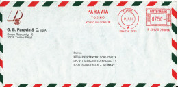 Italy Air Mail Cover With Red Meter Cancel Sent To Germany Torino 17-7-1991 - Luchtpost