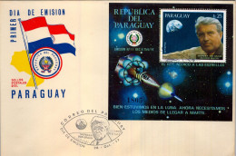 1977 PARAGUAY , PRIMER DIA , FIRST DAY , WERNHER VON BRAUN , ESPACIO , SPACE , ASTROFILATELIA , ERA ESPACIAL - Paraguay