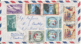 Italy Air Mail Cover Sent To Zambia 11-8-1966 - Posta Aerea