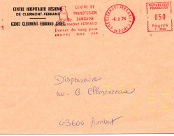 FRANCE.1956. " TRANSFUSION SANGUINE". MARQUE JAUNE INDEXATION COURRIER. - Primeros Auxilios