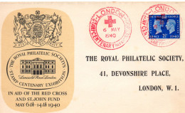 GRANDE-BRETAGNE.1940.  FDC "STAMP CENTENARY (RED CROSS)"LONDON.(CROIX-ROUGE). - ....-1951 Vor Elizabeth II.