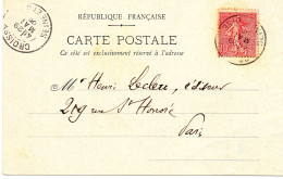 FRANCE.1905.VARIETE PIQUAGE. 15C ROSE "SEMEUSE LIGNEE". - Brieven En Documenten