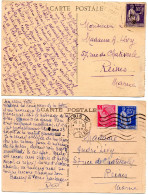 FRANCE.1938-1939.TYPES "PAIX" ET "MERCURE". 2 Cartes Postales. - 1932-39 Vrede