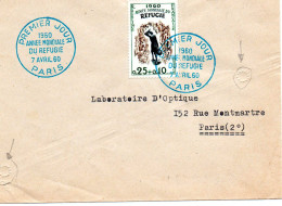 FRANCE.1960.ESSAI 1ère MARQUE INDEXATION COURRIER. "ANNEE MONDIALE DU REFUGIE". - Lettres & Documents