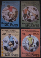 MALDIVES 1986 ~ S.G. 1174 - 1177 IMPERF. ~ WORLD CUP FOOTBALL CHAMPIONSHIP. ~  MNH #03465 - Maldives (1965-...)