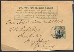 Mauritius 4c Ovpr Postal Stationery Wrapper Mailed To Germany 1903 - Mauricio (...-1967)