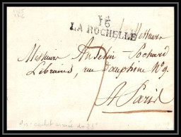 0257 Charente-Maritime Marque Postale La Rochelle 23/6/1825 Cachet ARMEE 28 EME REGIMENT En Roug LAC Lettre Cover France - Sellos De La Armada (antes De 1900)