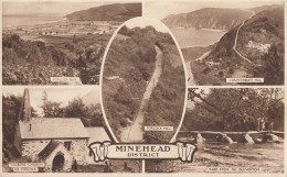 E69. Vintage Multiview Postcard. Minehead District. Somerset - Minehead