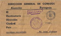 1990  PARAGUAY , DIRECCIÓN GENERAL DE CORREOS , ASUNCIÓN , TRÁFICO EXTERIOR , DIRECCIÓN GENERAL DE CORREOS , FILATELIA - Paraguay