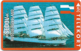 Denmark - KTAS - Ships (Red) - Russia - Sedov - TDKP174 - 10.1995, 5kr, 1.000ex, Used - Denmark
