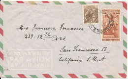 Italy Air Mail Cover Sent To USA 1954 - Posta Aerea