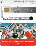 Germany - Sparkasse - Bei Uns Finden Ihre Mäuse Anschluss (Overprint 'Stadtspark. München') - O 0399 - 11.2000, 6D, Used - O-Series : Series Clientes Excluidos Servicio De Colección