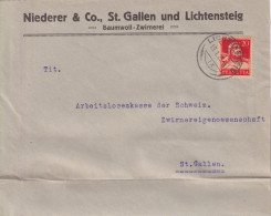 Motiv Brief  "Niederer, Baumwoll Zwirnerei, St.Gallen/Lichtensteig"      1925 - Briefe U. Dokumente