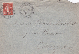 1914--lettre De COUSSAC-BONNEVAL-87 Pour CHALONS-51 Type Semeuse Date 29-9-14 - 1877-1920: Semi Modern Period