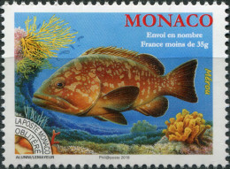 Monaco 2018. Grouper (Epinephelus Lanceolatus) (MNH OG) Stamp - Ungebraucht