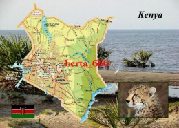 Kenya Country Map New Postcard K* Carte Geographique * Landkarte - Kenya