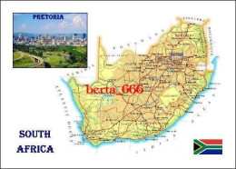 South Africa Country Map New Postcard * Carte Geographique * Landkarte - Südafrika