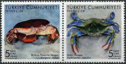 TURKEY - 2022 - BLOCK OF 2 STAMPS MNH ** - Crabs Of Turkey - Ungebraucht