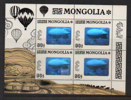 MONGOLIA -   1993 - ZEPPELINS  HOLOGRAMS SHEETLET OF 4 MINT NEVER HINGED  - Mongolië