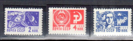 Russia USSR 1966, Sc#32583260, 3264, Mi#3280, 3282, 3286. Definitive. MNH. - Neufs