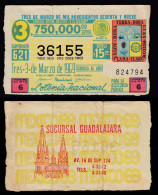 Guadalajara Mexico Tres 3.de Marzo De 1969 Lotterie Los 15 Pesos  (16453 - Autres - Amérique