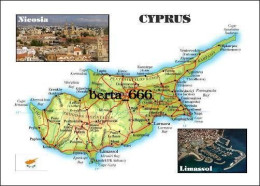 Cyprus Country Map New Postcard * Carte Geographique * Landkarte - Chipre