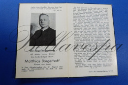 Matthias BORGERHOFF-Van Lindt  Neerpelt 1903 - St Truiden- Liege- Malmedy-1962 (Kruisheer?) - Todesanzeige