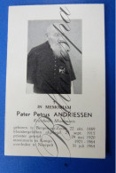 Pater Petrus ANDRIESSEN Bergen-op-Zoom 1889 Missionaris Congo, Neerpelt 1964 - Todesanzeige
