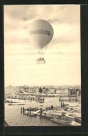 AK Hamburg, Ballonflug über Den Hamburger Hafen  - Fesselballons