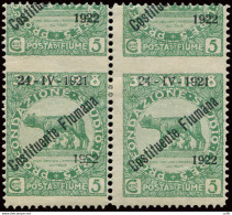 Fiume - Costituente Fiumana 1922 Cent. 5 Varietà - Otros & Sin Clasificación